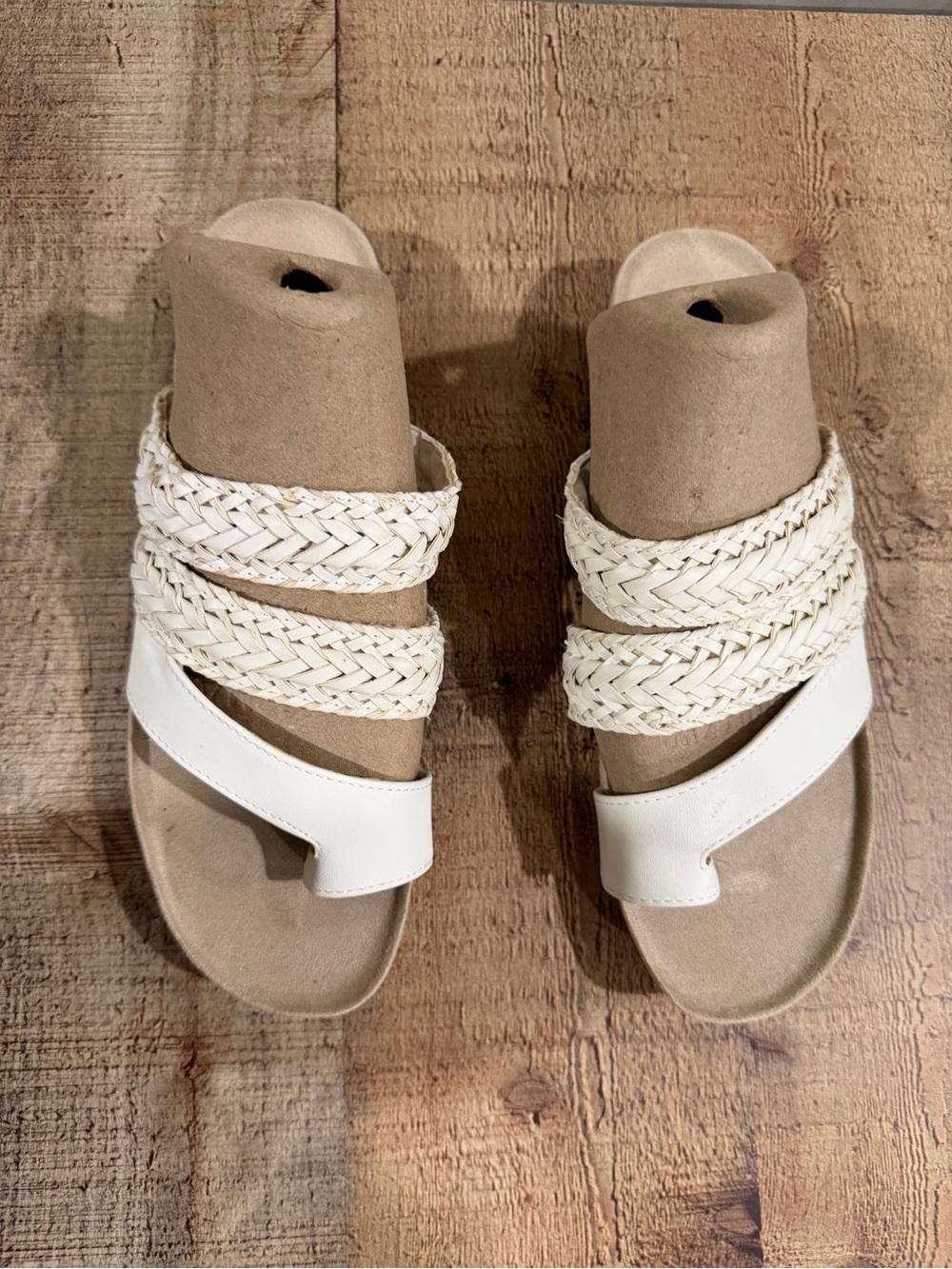 BareTraps Off-White Braided Slide Sandals Size 9.5 - Picture 8 of 8